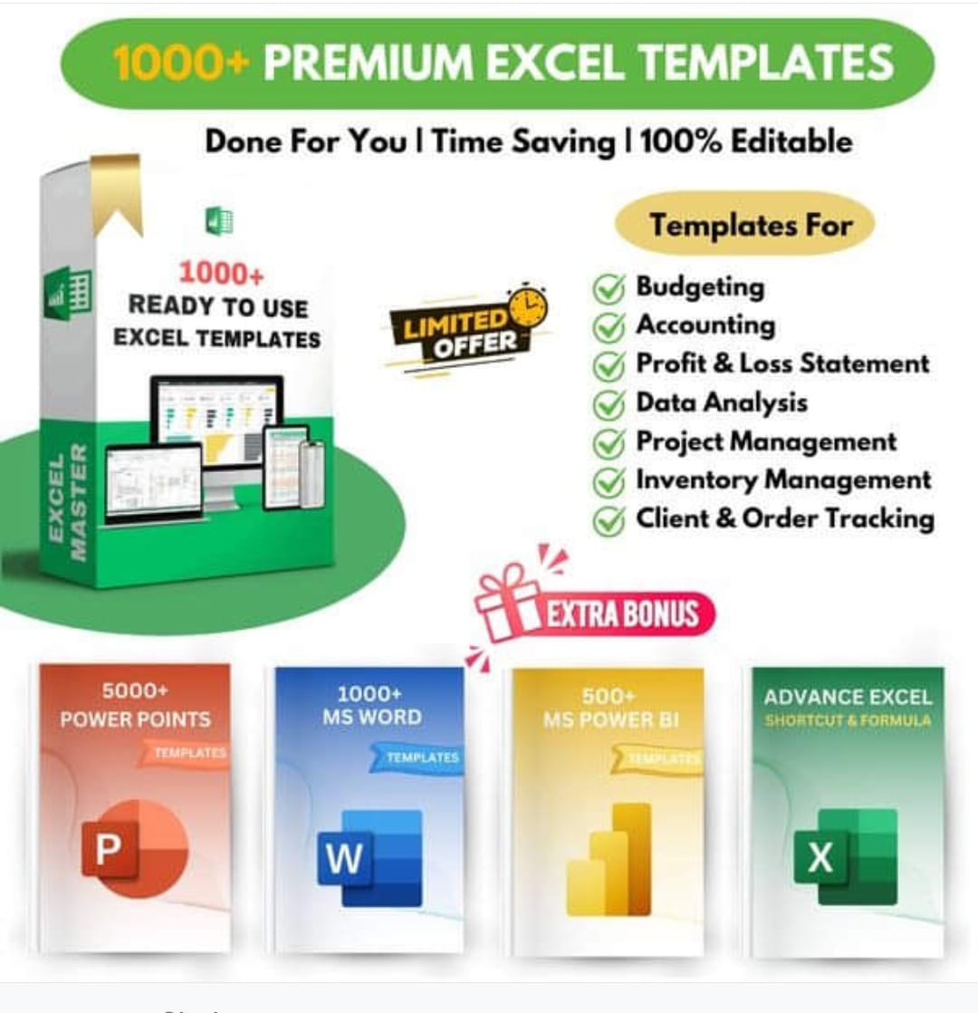 1000+ Premium Excel Templates